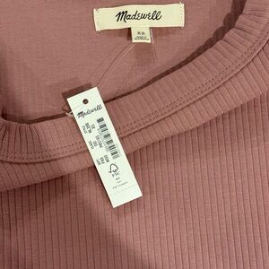 Madewell Dusty Rose Ribbed Crop